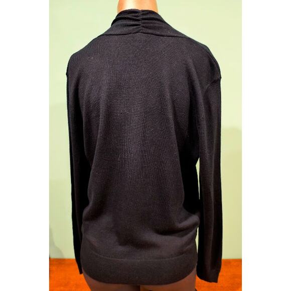 J. Jill Black Wrap Front Long Sleeve Sweater, Black, Sz S, NWT - Picture 3 of 7